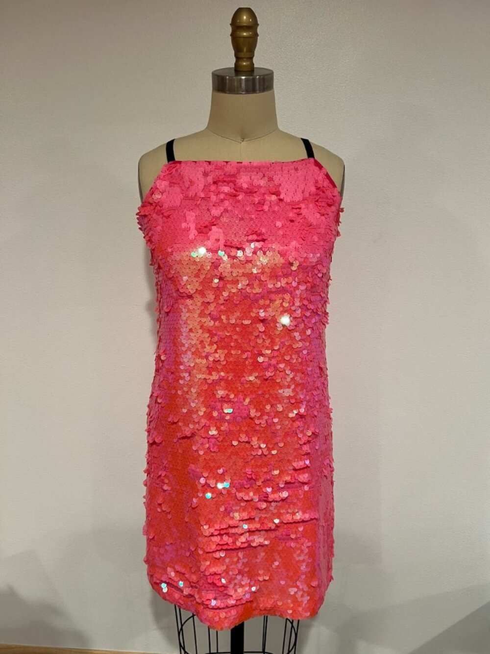 Milly Minis Girls Pink Iridescent Lucy Sequin Shift Mini Dress Size 16